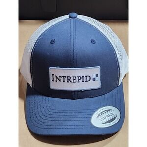 INTREPID Control Systems Snapback Hat Blue White Mesh Trucker Cap Yupoong NOS
